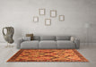 Machine Washable Oriental Orange Industrial Area Rugs in a Living Room, wshurb1112org