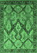 Machine Washable Oriental Emerald Green Industrial Area Rugs, wshurb1112emgrn