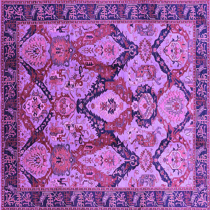 Square Machine Washable Oriental Purple Industrial Area Rugs, wshurb1112pur