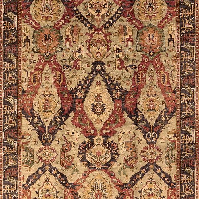 Machine Washable Oriental Brown Industrial Rug, wshurb1112brn