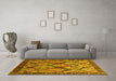 Machine Washable Oriental Yellow Industrial Rug in a Living Room, wshurb1112yw