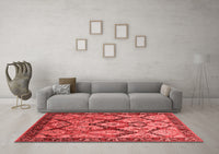 Machine Washable Oriental Red Industrial Rug, wshurb1112red