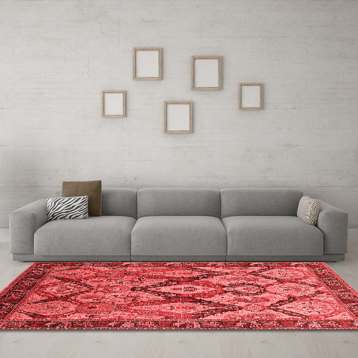 Industrial Red Washable Rugs