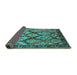 Sideview of Oriental Turquoise Industrial Rug, urb1112turq