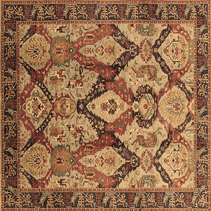Square Oriental Brown Industrial Rug, urb1112brn