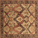 Square Oriental Brown Industrial Rug, urb1112brn