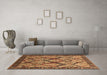 Machine Washable Oriental Brown Industrial Rug in a Living Room,, wshurb1112brn