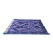 Sideview of Machine Washable Oriental Blue Industrial Rug, wshurb1112blu