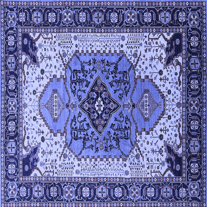 Square Oriental Blue Industrial Rug, urb1113blu