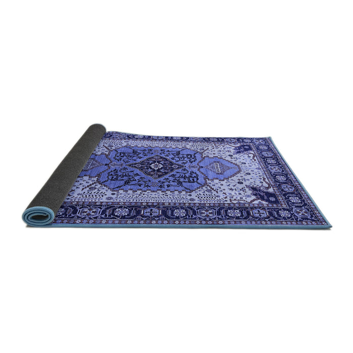 Sideview of Oriental Blue Industrial Rug, urb1113blu