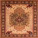 Square Oriental Orange Industrial Rug, urb1113org