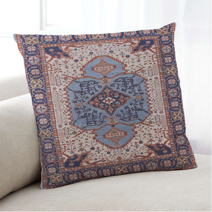 Lifestyle Image of Mid-Century Modern Urban Square Silver Pink Throw Pillow, 18 inch by 18 inch, pwurb1113