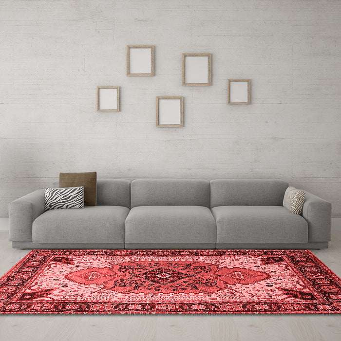 Industrial Red Washable Rugs