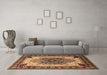 Machine Washable Oriental Brown Industrial Rug in a Living Room,, wshurb1113brn