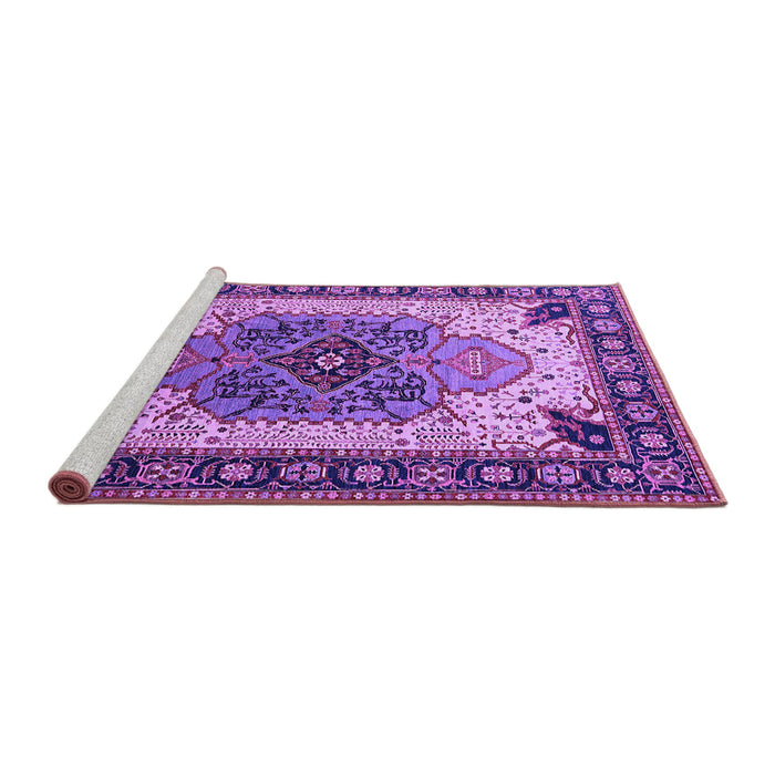 Sideview of Machine Washable Oriental Purple Industrial Area Rugs, wshurb1113pur