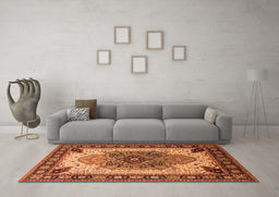Machine Washable Oriental Orange Industrial Area Rugs in a Living Room, wshurb1113org