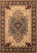 Machine Washable Oriental Brown Industrial Rug, wshurb1113brn