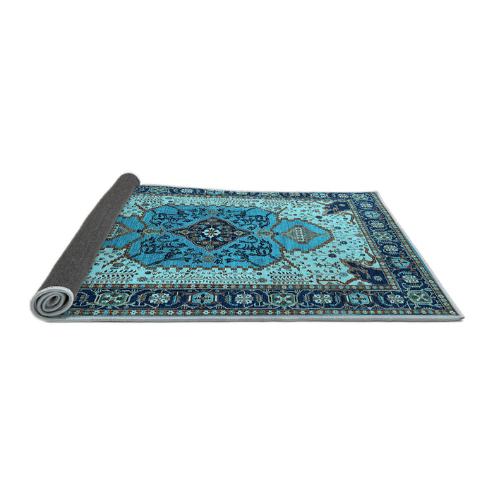 Sideview of Oriental Light Blue Industrial Rug, urb1113lblu