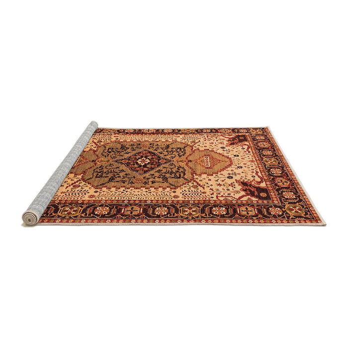 Sideview of Machine Washable Oriental Orange Industrial Area Rugs, wshurb1113org