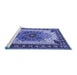 Sideview of Machine Washable Oriental Blue Industrial Rug, wshurb1113blu