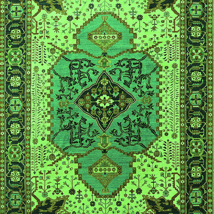 Machine Washable Oriental Green Industrial Area Rugs, wshurb1113grn