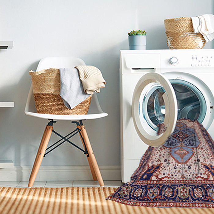 Machine Washable Industrial Modern Silver Pink Rug in a Washing Machine, wshurb1113