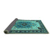 Sideview of Oriental Turquoise Industrial Rug, urb1113turq