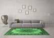 Machine Washable Oriental Emerald Green Industrial Area Rugs in a Living Room,, wshurb1113emgrn