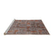 Sideview of Machine Washable Industrial Modern Chestnut Brown Rug, wshurb1114