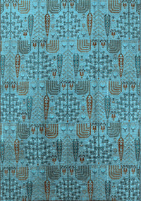 Oriental Light Blue Industrial Rug, urb1114lblu