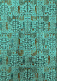 Oriental Turquoise Industrial Rug, urb1114turq