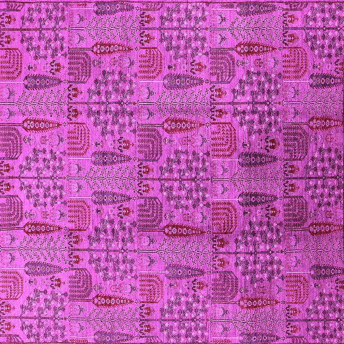 Square Machine Washable Oriental Pink Industrial Rug, wshurb1114pnk