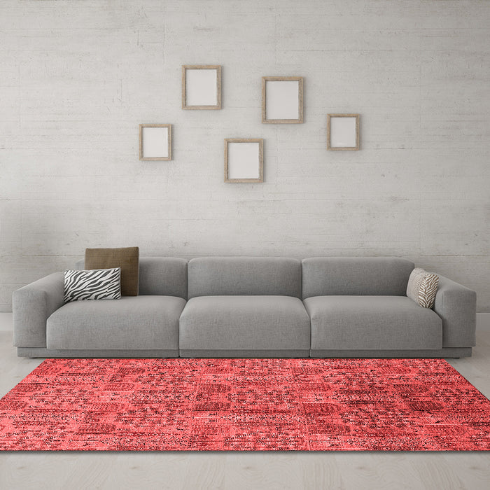 Industrial Red Washable Rugs