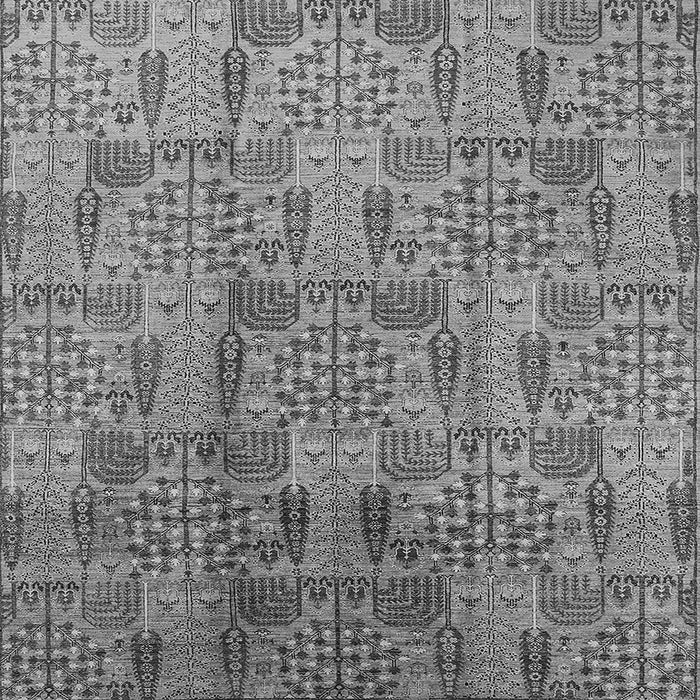 Square Machine Washable Oriental Gray Industrial Rug, wshurb1114gry