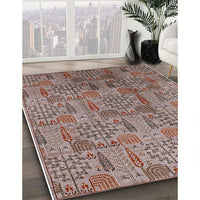 Mid-Century Modern Chestnut Brown Oriental Rug, urb1114