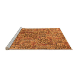 Sideview of Machine Washable Oriental Orange Industrial Area Rugs, wshurb1114org