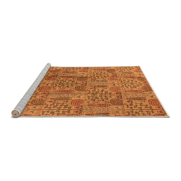 Sideview of Machine Washable Oriental Orange Industrial Area Rugs, wshurb1114org