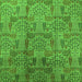 Square Machine Washable Oriental Green Industrial Area Rugs, wshurb1114grn