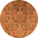 Round Oriental Orange Industrial Rug, urb1114org