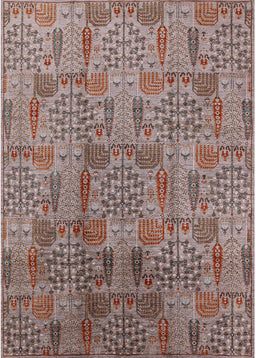Mid-Century Modern Chestnut Brown Oriental Rug, urb1114