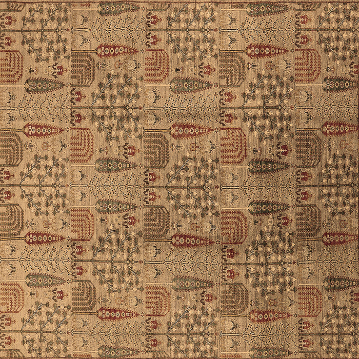 Square Machine Washable Oriental Brown Industrial Rug, wshurb1114brn
