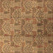 Square Machine Washable Oriental Brown Industrial Rug, wshurb1114brn