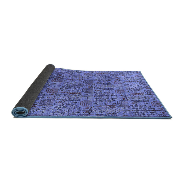 Sideview of Oriental Blue Industrial Rug, urb1114blu