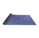 Sideview of Oriental Blue Industrial Rug, urb1114blu