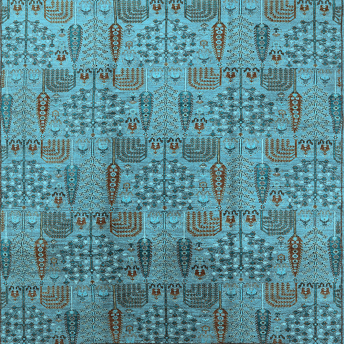 Square Oriental Light Blue Industrial Rug, urb1114lblu
