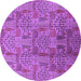 Round Oriental Purple Industrial Rug, urb1114pur