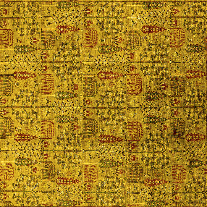 Square Oriental Yellow Industrial Rug, urb1114yw