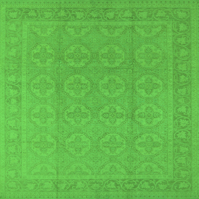 Square Oriental Green Industrial Rug, urb1115grn