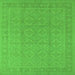 Square Oriental Green Industrial Rug, urb1115grn