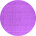 Round Machine Washable Oriental Purple Industrial Area Rugs, wshurb1115pur